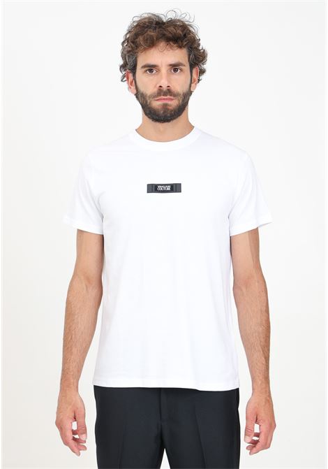 T-shirt a manica corta bianca da uomo con Institutional Logo VERSACE JEANS COUTURE | 77GAH6S3J0001003